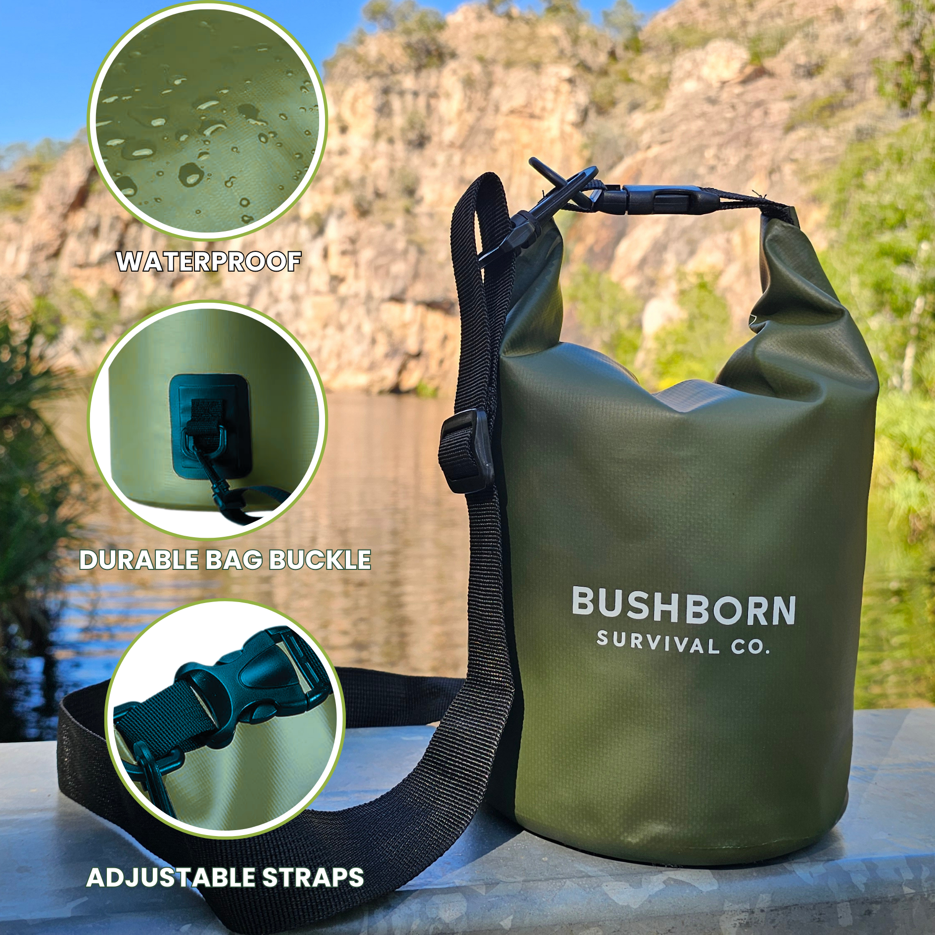 Bushborn 3L Dry Bag - Green