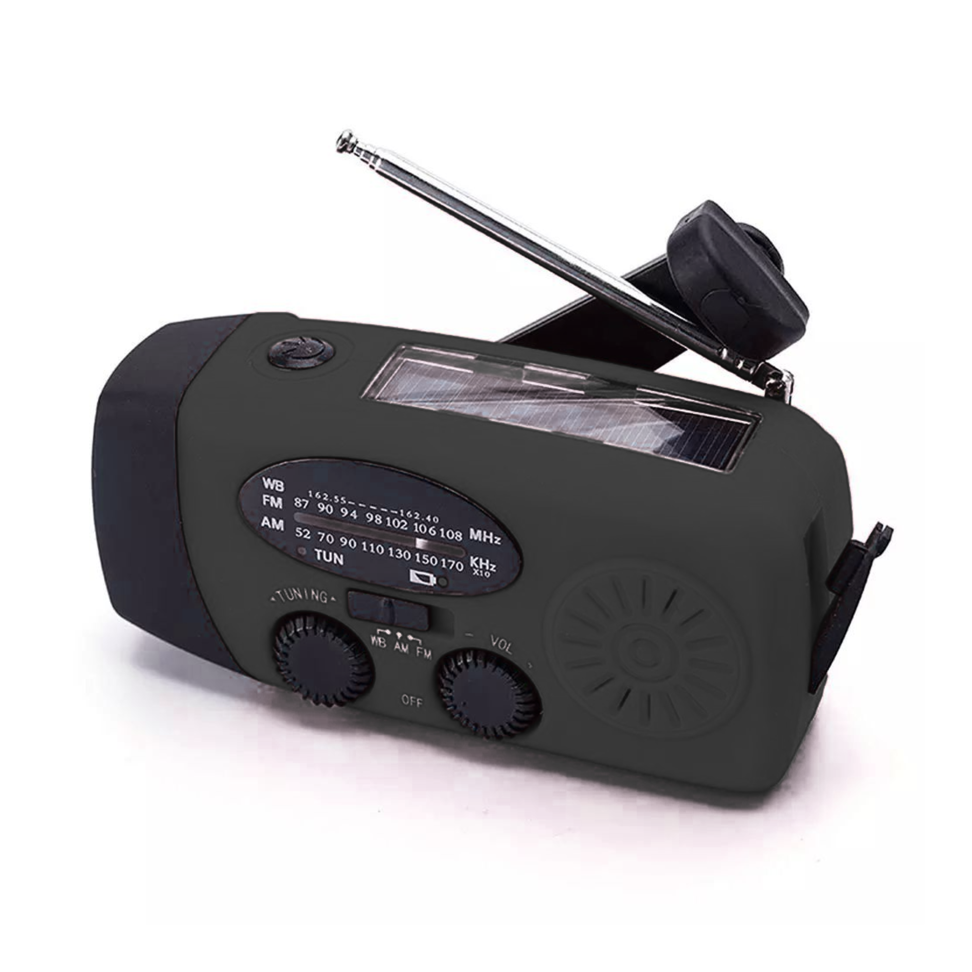 Hand Crank Radio Emergency Power Bank with Light - 2000mAh
