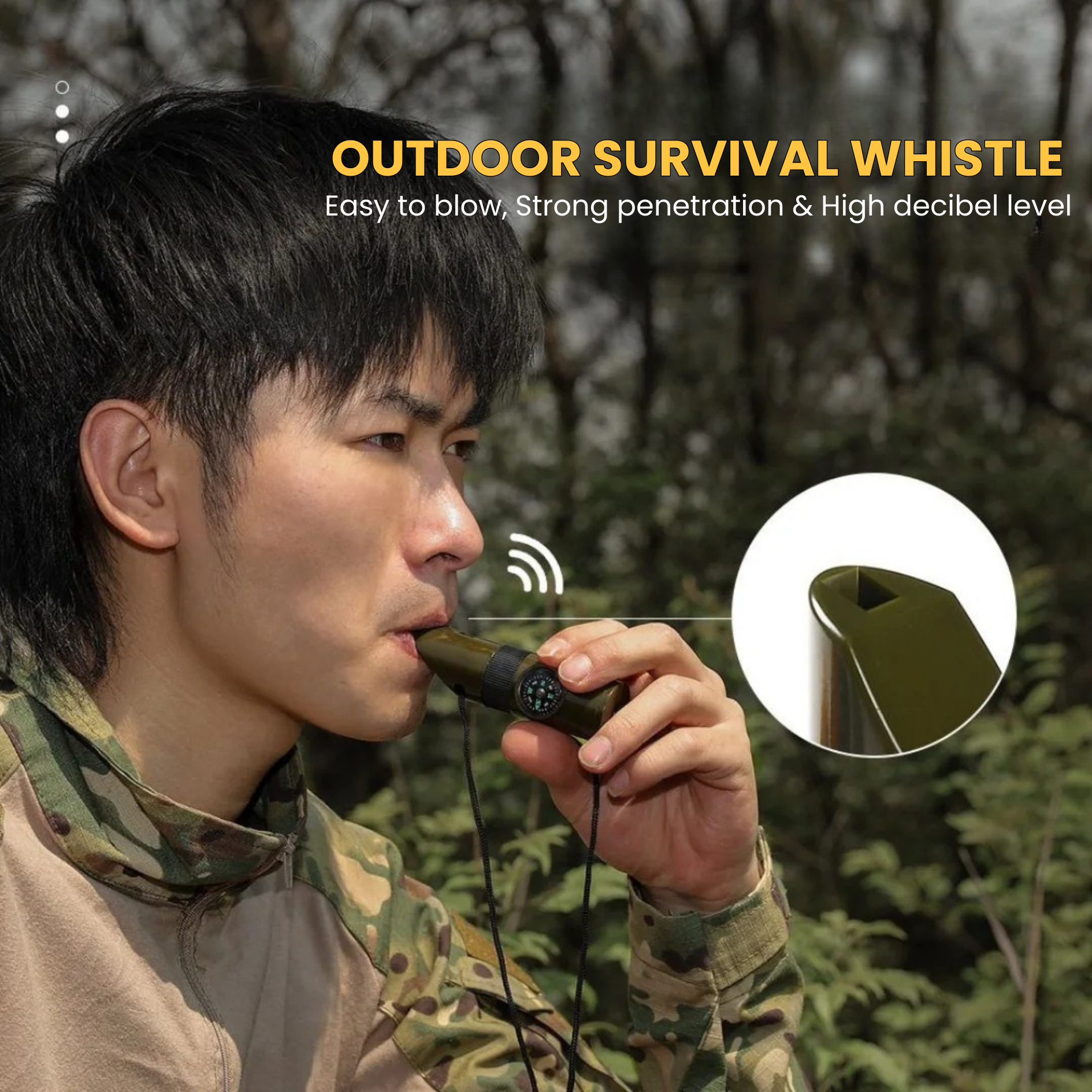 Survival Whistle 7-in-1 Multitool